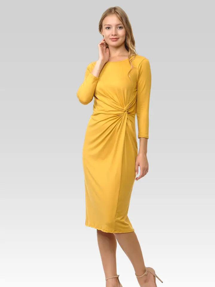 Knotted accent A-line midi dress