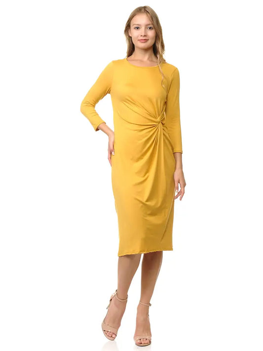 Knotted accent A-line midi dress